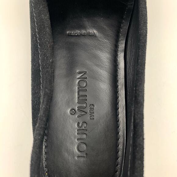 Louis Vuitton Monte Carlo Black Suede Moccasins Driving Shoes Womens 37.5 US 7.5 - Picture 9 of 13
